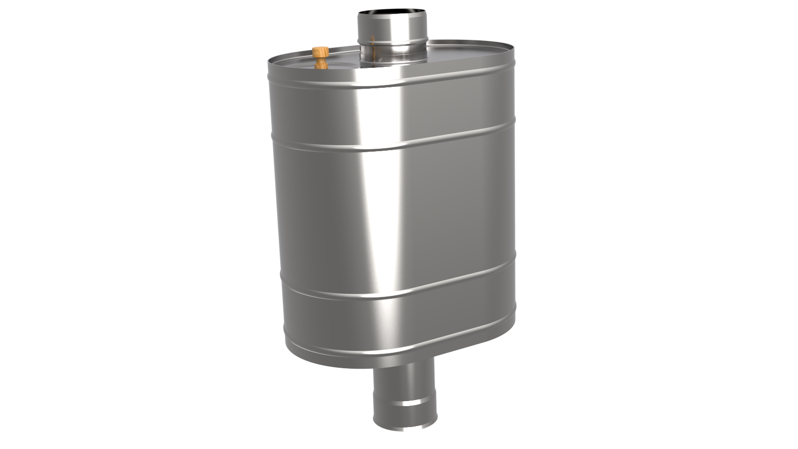 Бак на трубе для печи, 60л, ф 120, AISI 430/0,5мм, (штуцер 3/4")