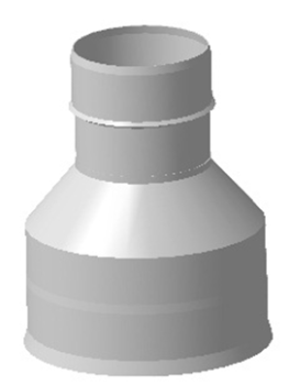 Оголовок-переход ф 160х220, AISI 439/Оц, 0,5мм/0,5мм, (К)